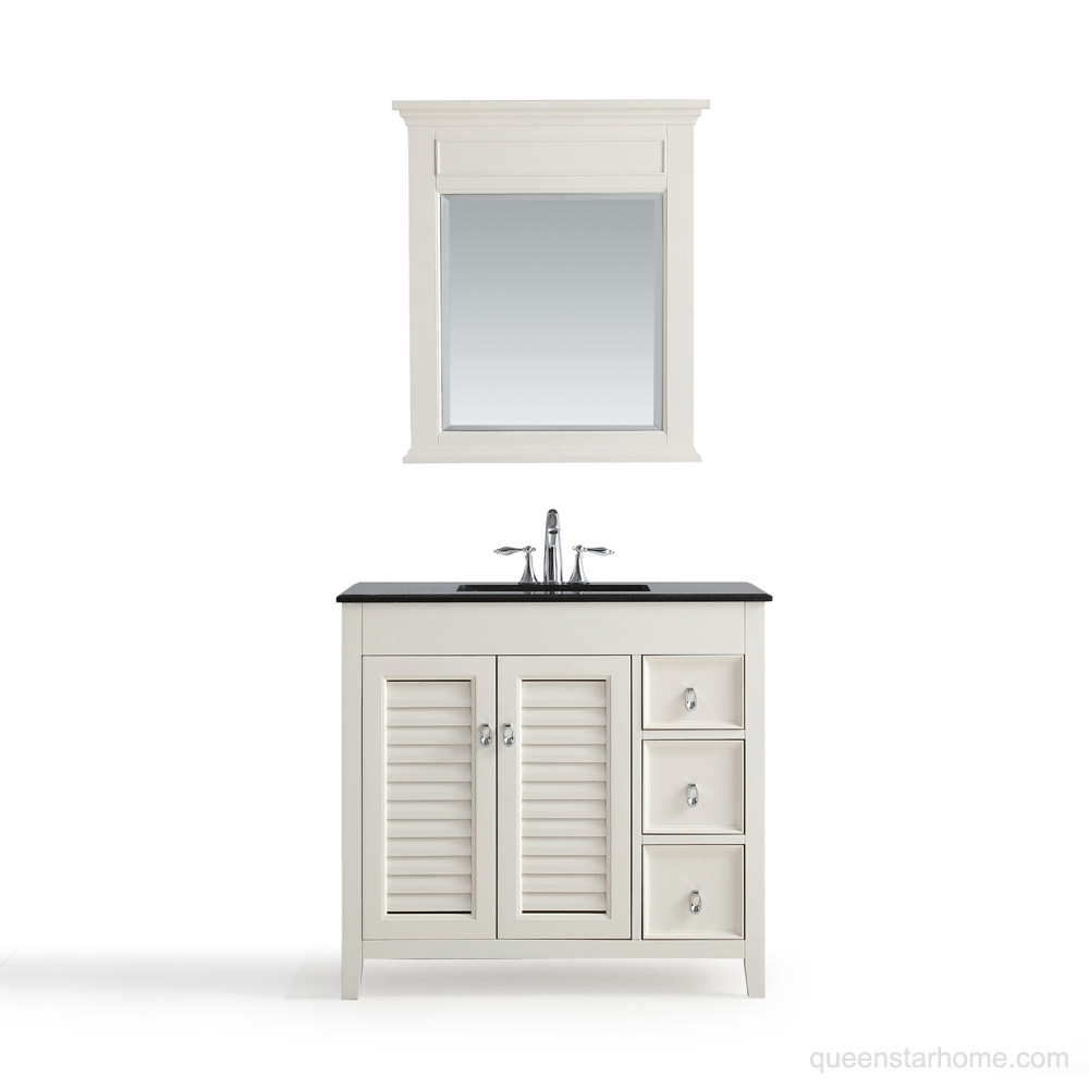 QS-AD04 36” White bathroom vanity cabinet